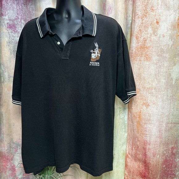 VTG ๐ Warner Bros Studio Men Polo Shirt Bugs Bunny Always in Control - Picture 1 of 11